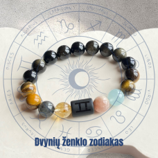 Natūralių mineralų apyrankė dvynių zodiako ženklo atstovui