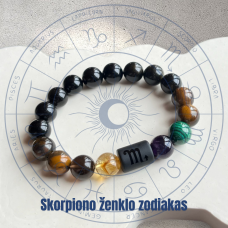 Natūralių mineralų apyrankė skorpiono zodiako ženklo atstovui