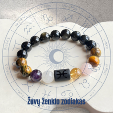 Natūralių mineralų apyrankė žuvų zodiako ženklo atstovui