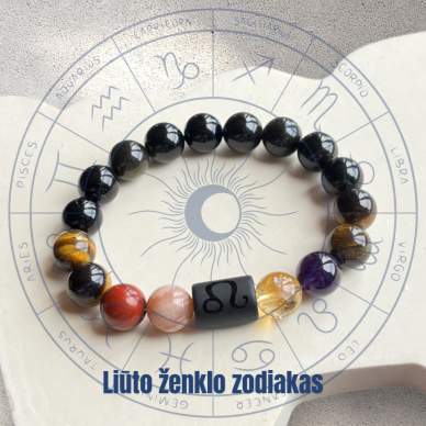 Natūralių mineralų apyrankė liūto zodiako ženklo atstovui