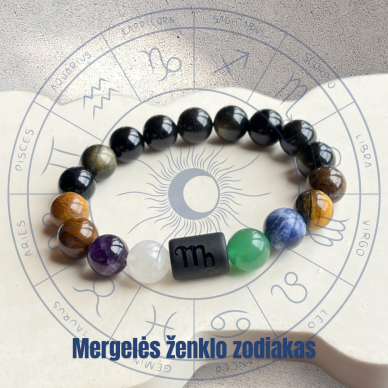 Natūralių mineralų apyrankė mergelės zodiako ženklo atstovui