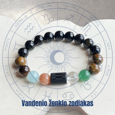 Natūralių mineralų apyrankė vandenio zodiako ženklo atstovui